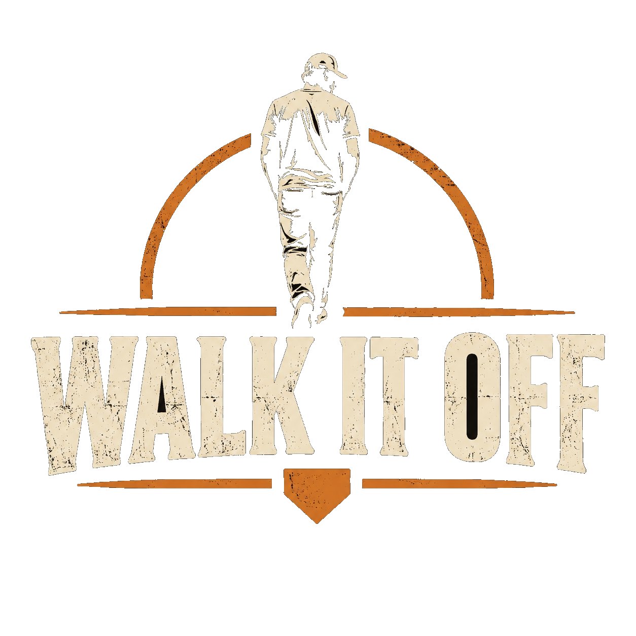 Walk It Off — a man in a baseball cap walking toward the horizon